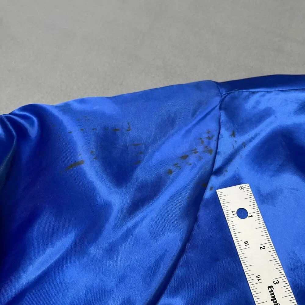 Vintage Swingster Sacramento Kings Jacket Mens Large Blue Satin Lined Snap Front